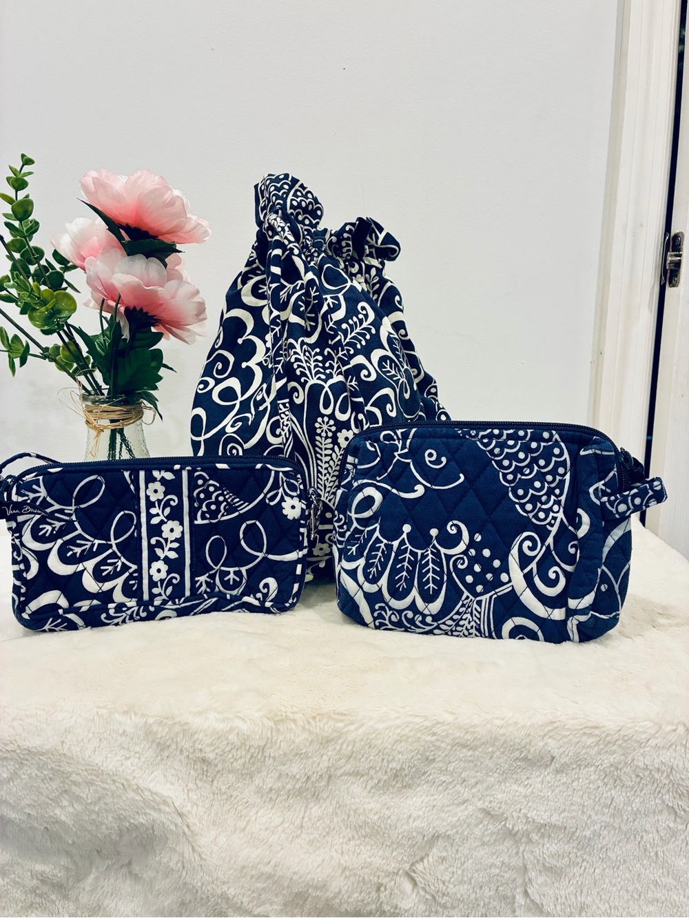 Vera Bradley Twirly Bird Lunch Tote with Matching Bag and Wristlet